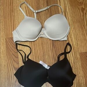 Black and Beige Push Up t shirt Bra Bundle